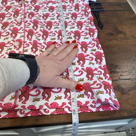 NWT Roller Rabbit Lovely Monkey Polo Pajama Top Large Red - Picture 3 of 9